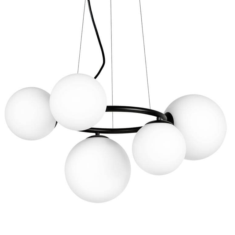 Люстра Bubbles on Ring Chandelier Black Белый Черный в Перми | Loft Concept 