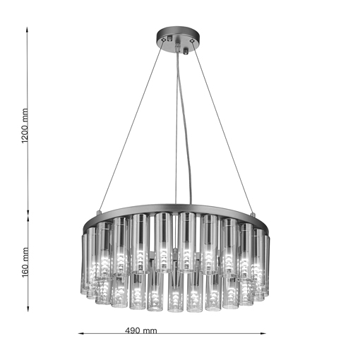 Люстра со стеклянными цилиндрическими плафонами Luminous Cylinders Amber Round в Перми