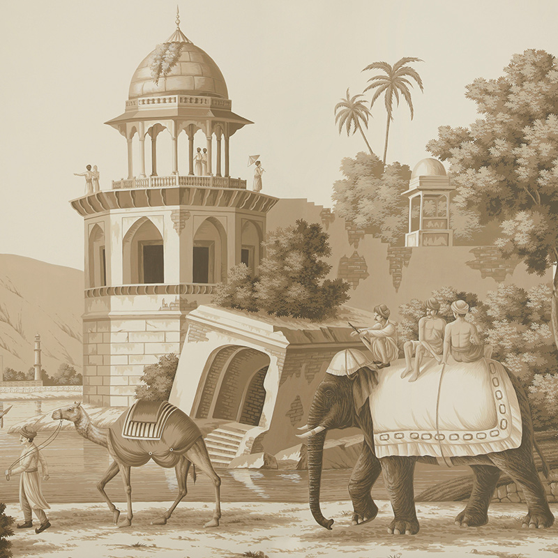 Обои ручная роспись Early Views of India Sepia on scenic paper  в Перми | Loft Concept 