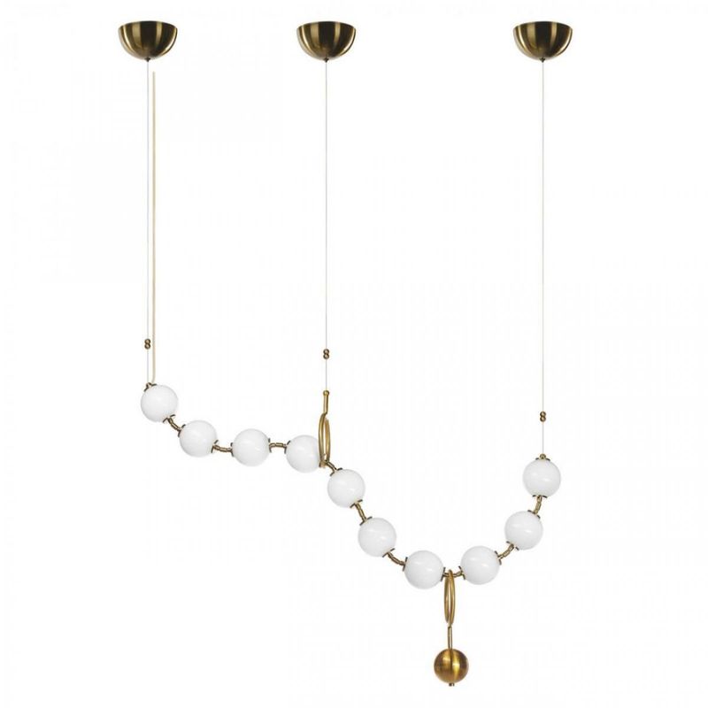 Светодиодный Белые Бусы Larose Guyon COCO CHANDELIER modular 120 см Бронза Белый в Перми | Loft Concept 