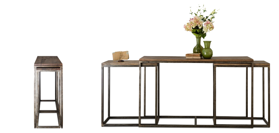 Консоль Industrial Metal Rust Triple Console Table Консоль Industrial Metal Rust Triple Console Table - Loft-Concept в Перми