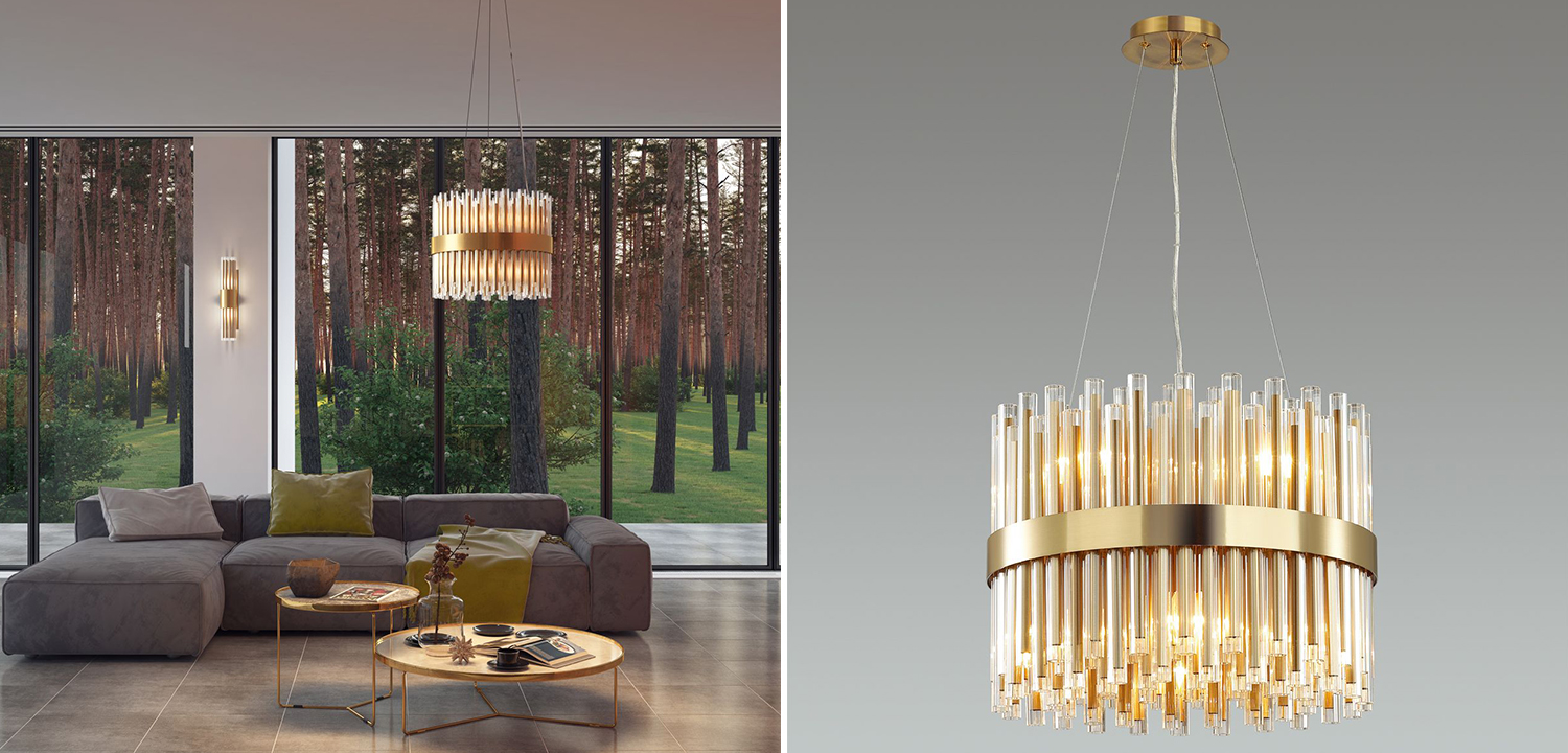 Люстра Gladwin Round Glass Tubes Chandelier - фото
