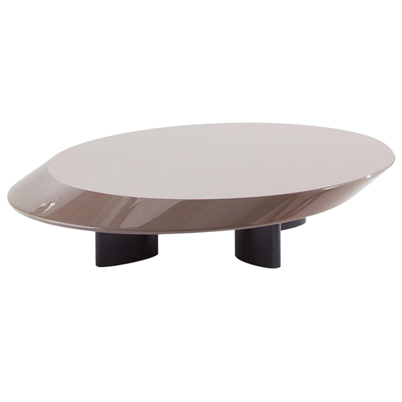 Кофейный стол Ellipse Grey Glossy Coffee Table Серый Черный в Перми | Loft Concept 