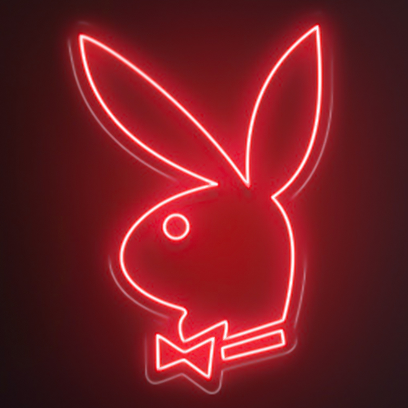 Неоновая настенная лампа Playboy Bunny Neon Wall Lamp Розовый Красный Синий Белый Зеленый Фиолетовый в Перми | Loft Concept 