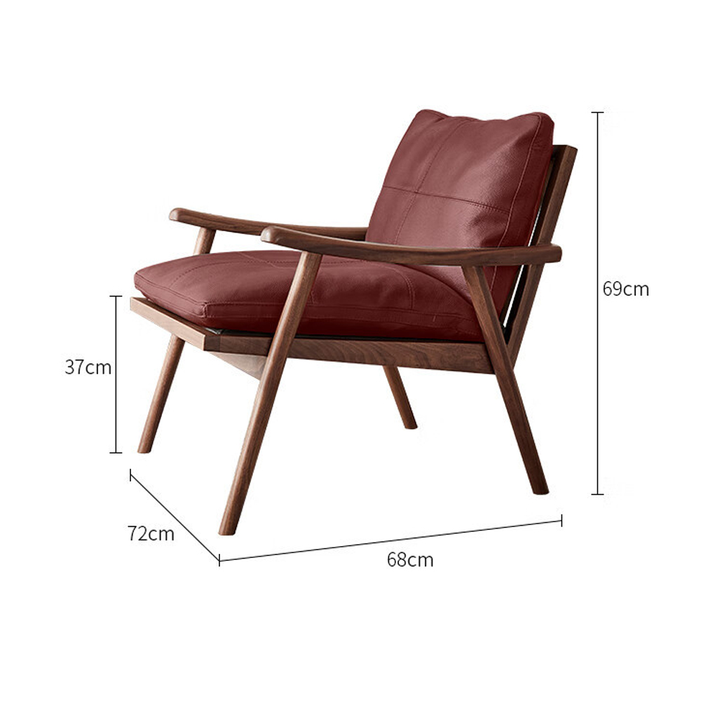 Кресло c каркасом из массива дерева и мягкой кожаной обивкой Walnut Armchair Кресло c каркасом из массива дерева и мягкой кожаной обивкой Walnut Armchair в Перми