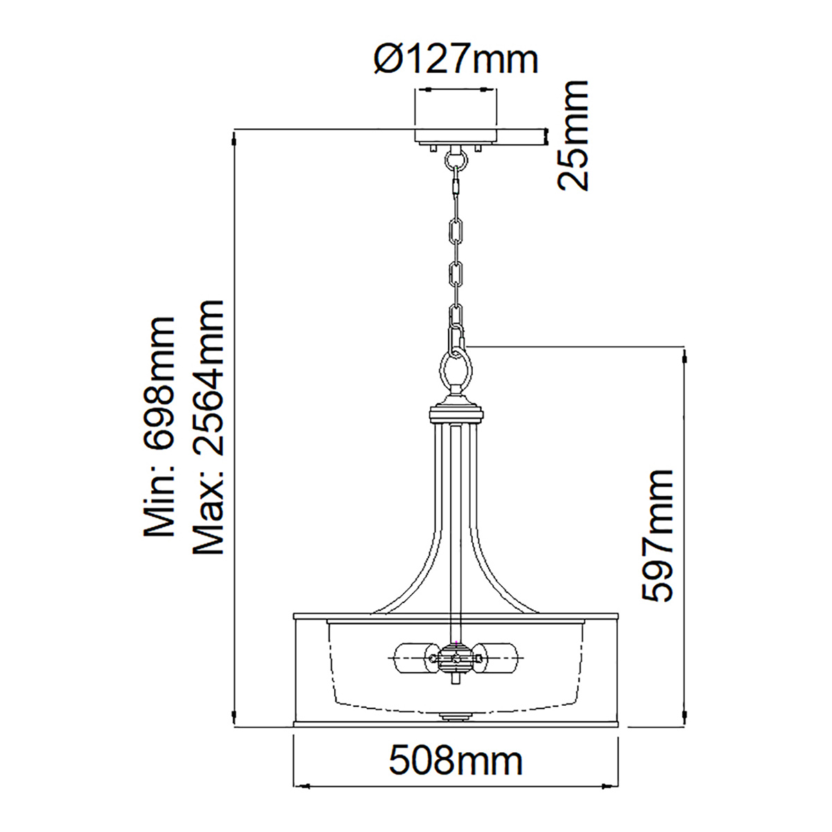 Люстра подвесная с двойным круглым плафоном из органзы и матового стекла Kichler в Перми