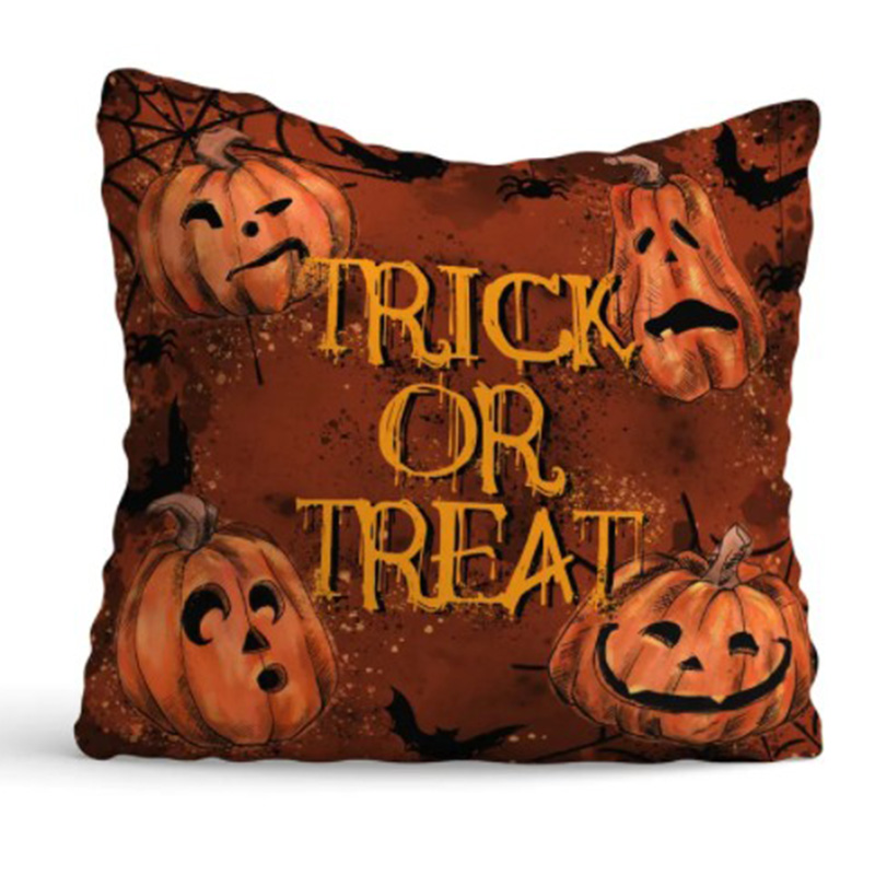 Подушка Halloween Trick or Treat Черный Оранжевый в Перми | Loft Concept 