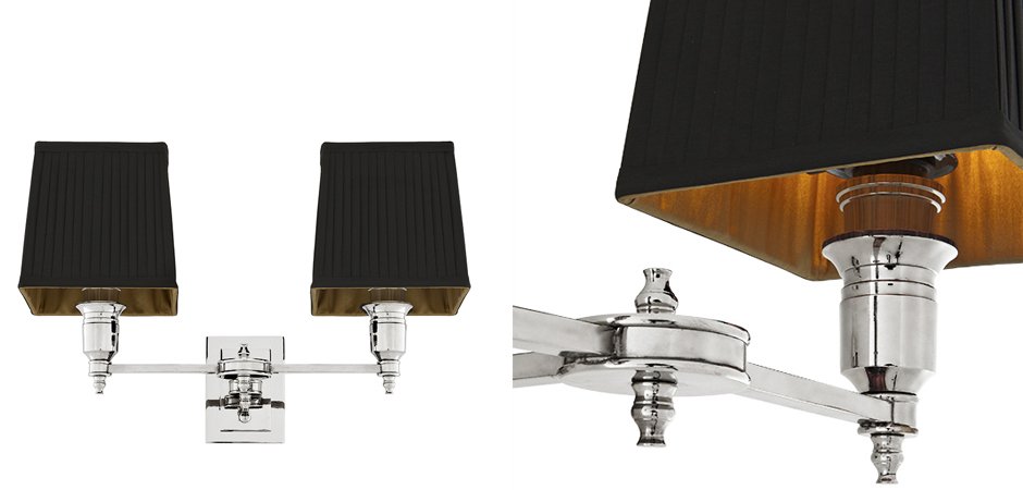 Бра Wall Lamp Lexington Double Nickel+Black Бра Wall Lamp Lexington Double Nickel+Black - Loft-Concept в Перми