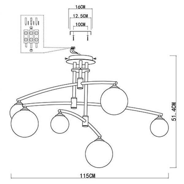 Люстра Glendon Chandelier 6 Balls в Перми