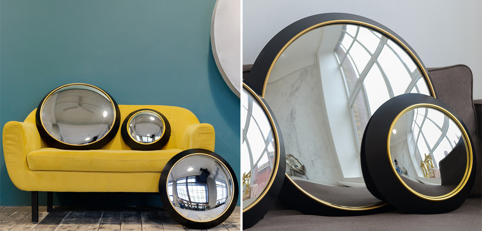 Зеркало Black Circle Fish-eye Mirror Зеркало Black Circle Fish-eye Mirror - Loft-Concept в Перми