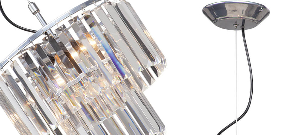 Люстра ODEON CLEAR GLASS 2-TIER Chrome прозрачное стекло D 31 Люстра ODEON CLEAR GLASS 2-TIER Chrome прозрачное стекло D 31 - Loft-Concept в Перми