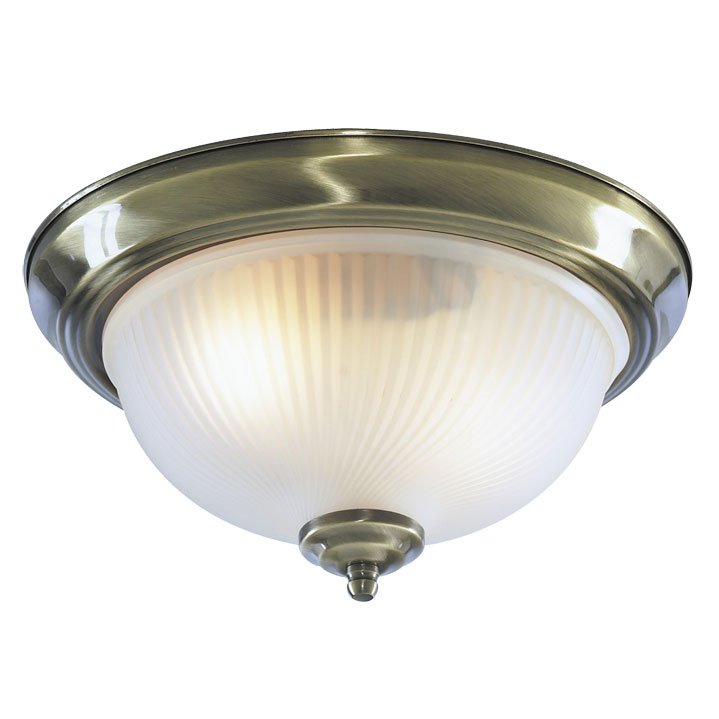 Потолочный светильник Flush Mount Ceiling Light antic milky glass Латунь Античная полированная Молочный в Перми | Loft Concept 