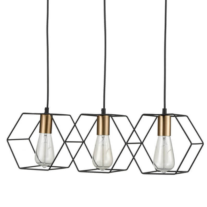 Люстра Loft Wire Cage Pendant 3 Черный в Перми | Loft Concept 