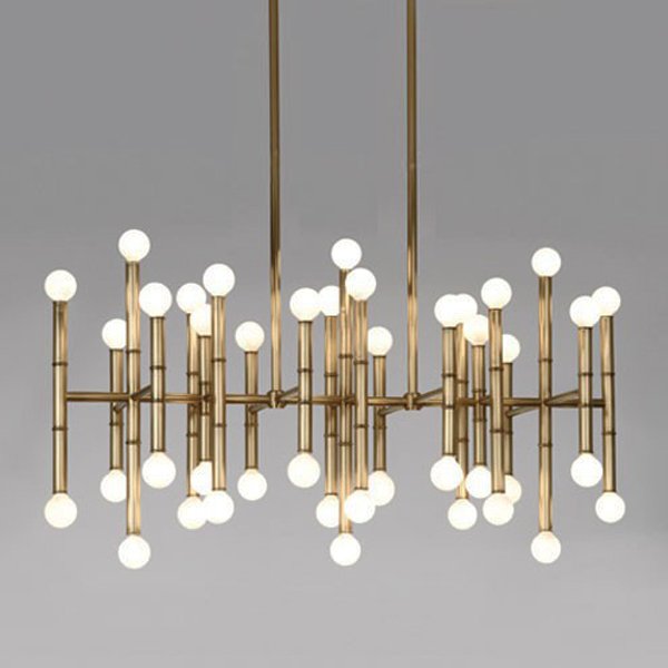 Люстра Meurice Rectangular Chandelier Jonathan Adler Черный Золотой Серебряный в Перми | Loft Concept 