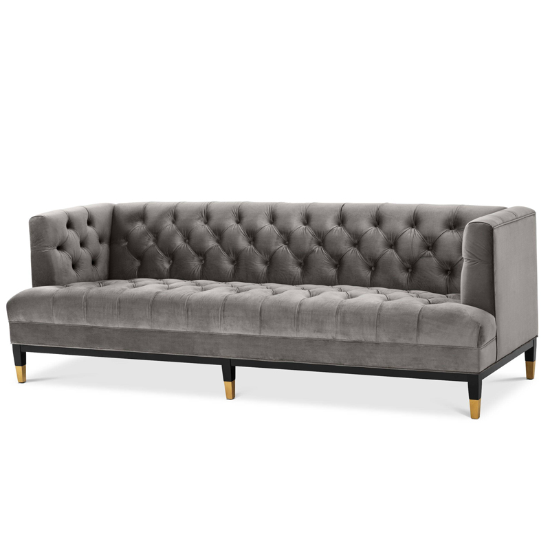 Диван Eichholtz Sofa Castelle grey Серый Черный Латунь в Перми | Loft Concept 