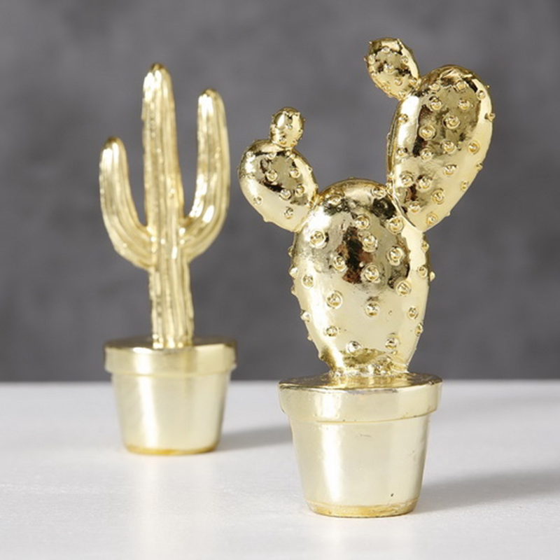 Набор статуэток Golden Cactus Figurine Золотой в Перми | Loft Concept 