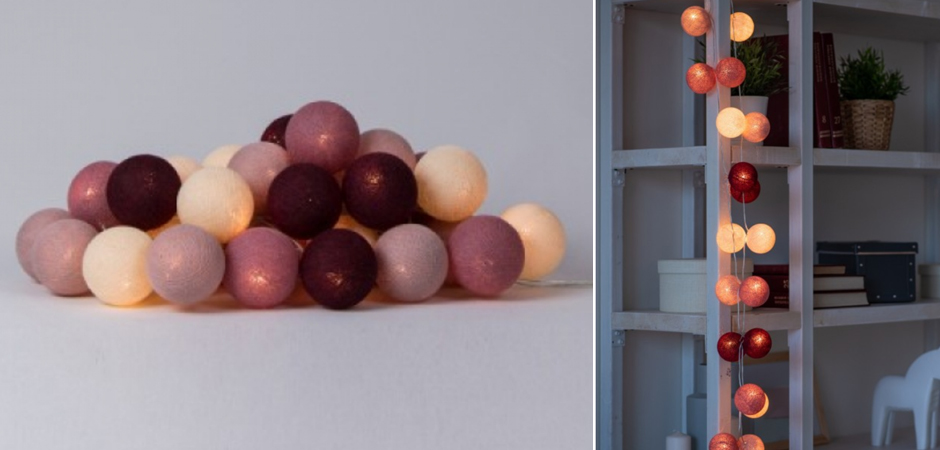 Гирлянда хлопковые фонарики Сotton Ball Rosegarden - Loft-Concept в Перми