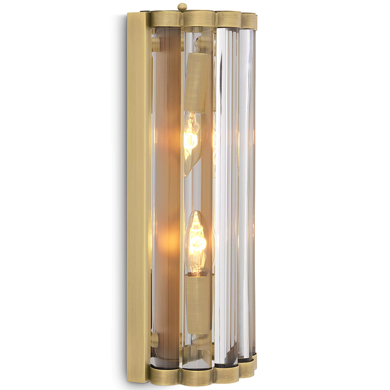 Бра Eichholtz Wall Lamp Amalfi S Brass Латунь Прозрачное Стекло в Перми | Loft Concept 