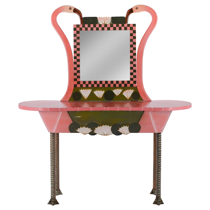 Трельяж Flamingos and Lotus Dressing Table Розовый Латунь в Перми | Loft Concept 