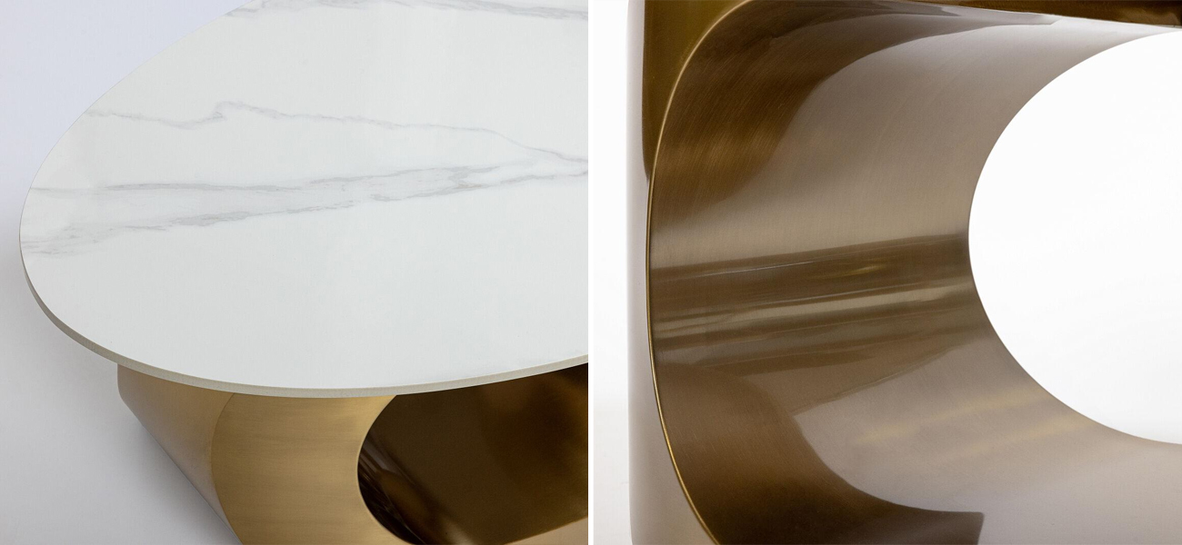 Кофейный столик с металлическим подстольем Kronos - фото