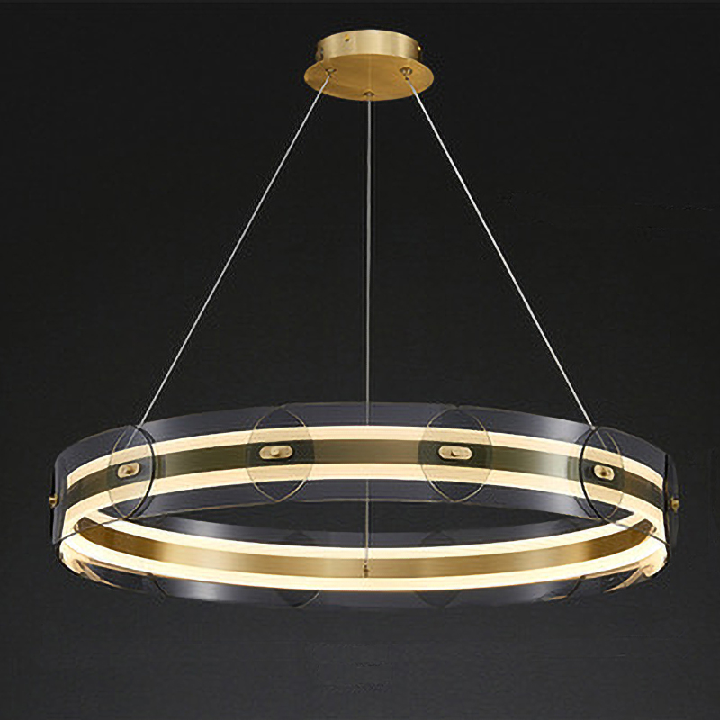 Люстра Gold ring horizontal chandelier Прозрачный Латунь в Перми | Loft Concept 