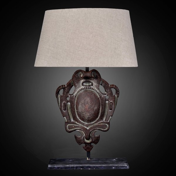 Настольная лампа RH Parisian Iron Shield Table Lamp Коричневый в Перми | Loft Concept 