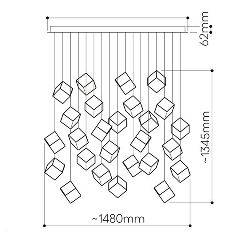 Люстра Pyrite Chrome 26 Rectangle в Перми