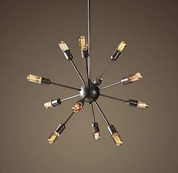 Люстра Loft Industrial Sputnik Chandelier 70 12 Черный в Перми | Loft Concept 