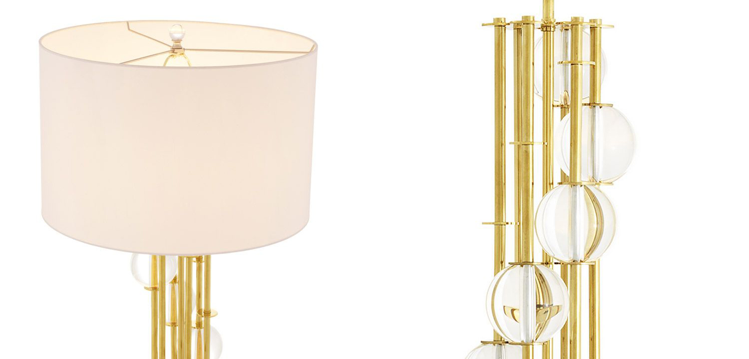 Торшер Eichholtz Floor Lamp Lorenzo Gold & white - фото