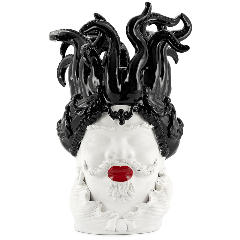 Ваза VASE MORO MAN TENTACLES Белый Черный Красный в Перми | Loft Concept 