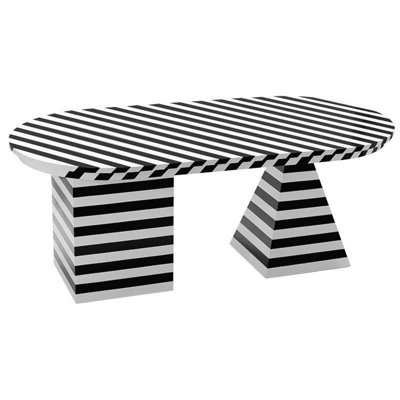 Обеденный стол Dining Table Striped Geometry Черно-белый в Перми | Loft Concept 