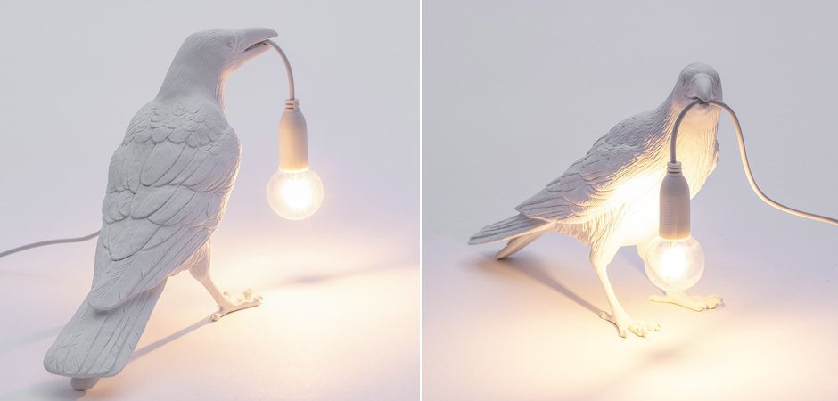 Настольная лампа Seletti Bird Lamp White Waiting Настольная лампа Seletti Bird Lamp White Waiting - Loft-Concept в Перми