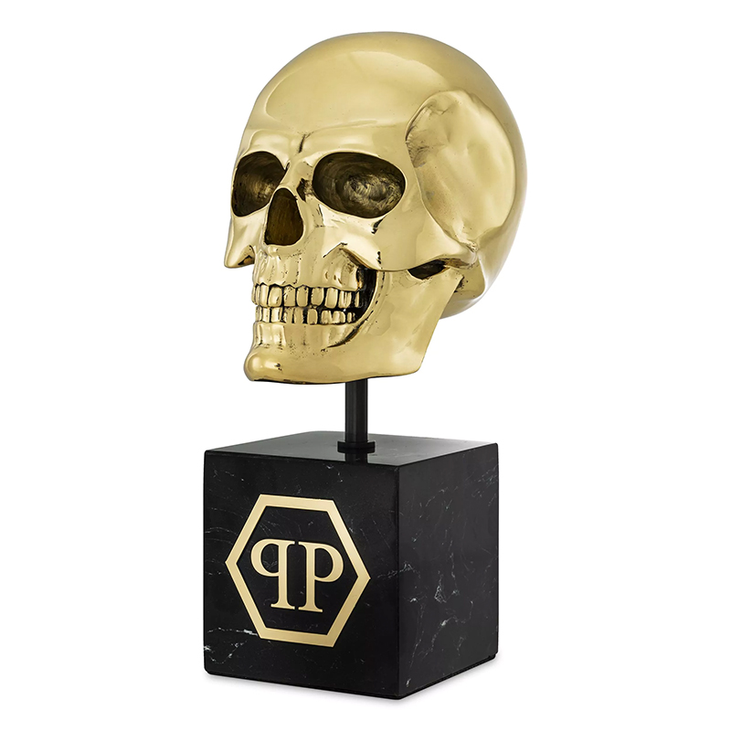 Статуэтка Philipp Plein Gold Skull L Черный Золотой в Перми | Loft Concept 