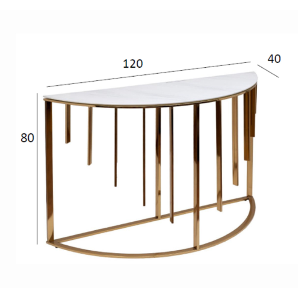 Консоль приставная полукруглая на основании золотого цвета Interior Accent в Перми