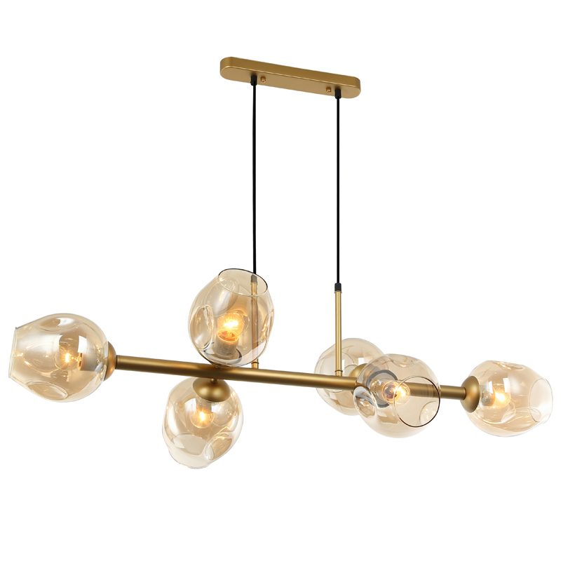 Люстра Branching Bubble Chandelier Line Gold Золотой Янтарь (Amber) в Перми | Loft Concept 