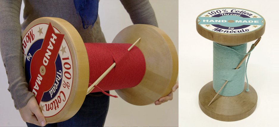 Дизайнерский табурет Thread Reel Wooden Stool - Loft-Concept в Перми