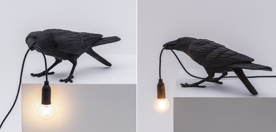 Настольная лампа Seletti Bird Lamp Black Playing Настольная лампа Seletti Bird Lamp Black Playing - Loft-Concept в Перми