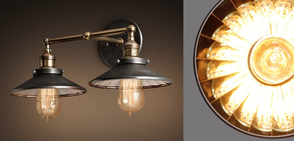 Бра Loft Cone 20th c.Factory filament Pendant Reflector Double Бра Loft Cone 20th c.Factory filament Pendant Reflector Double - Loft-Concept в Перми