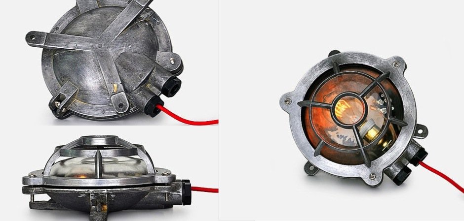 Настенная лампа Steampunk Cage Glass Edison Wall Lamp Round Настенная лампа Steampunk Cage Glass Edison Wall Lamp Round - Loft-Concept в Перми