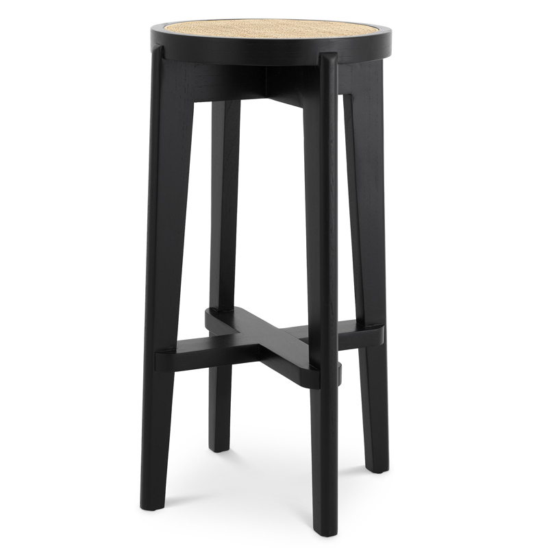 Барный стул Eichholtz Bar Stool Dareau black Бежевый Черный в Перми | Loft Concept 