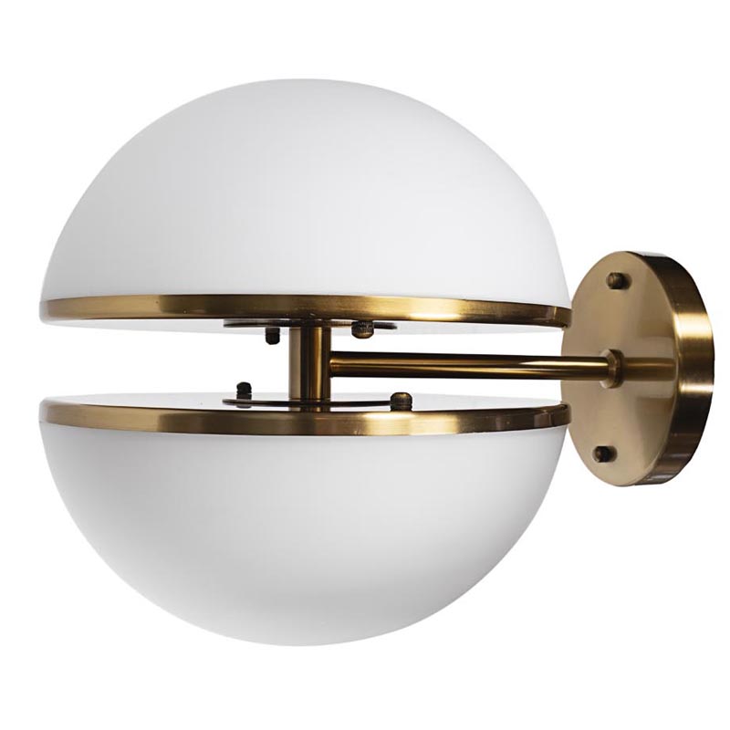 Бра Sphere Sconce Белое матовое стекло Латунь в Перми | Loft Concept 