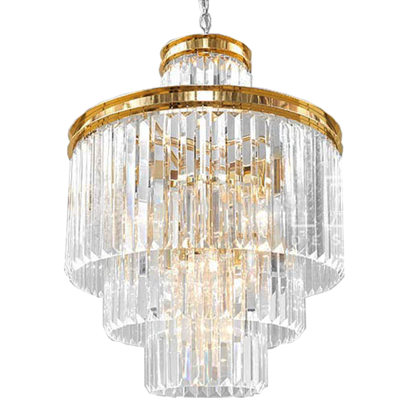 Люстра RH Odeon Chandelier Four Gold 50  Прозрачное Стекло Золотой в Перми | Loft Concept 