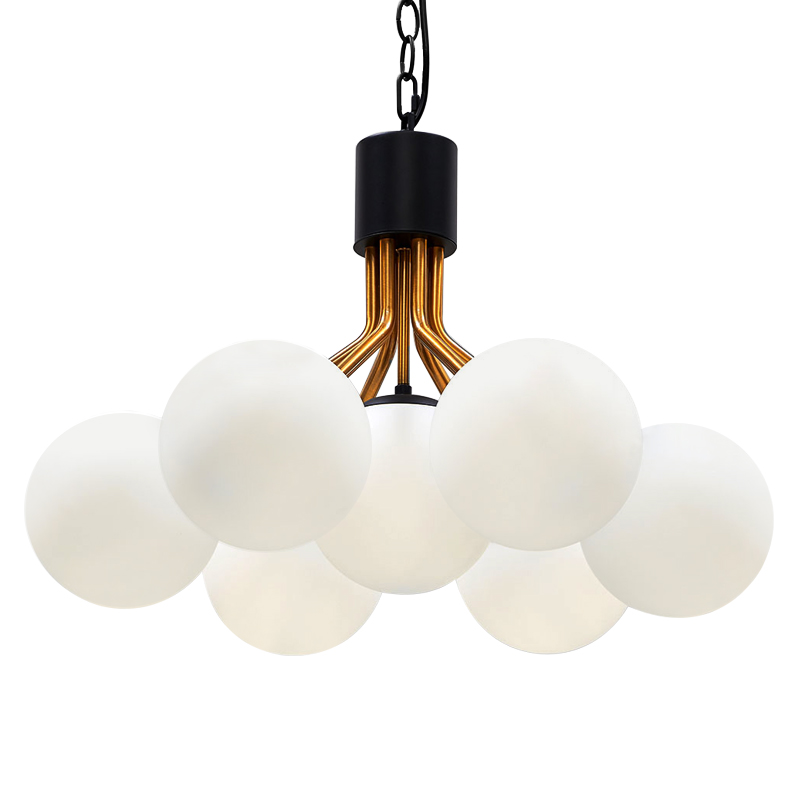 Люстра Berries Chandelier White Balloons Bronze Black 7 Белый Бронза Черный в Перми | Loft Concept 