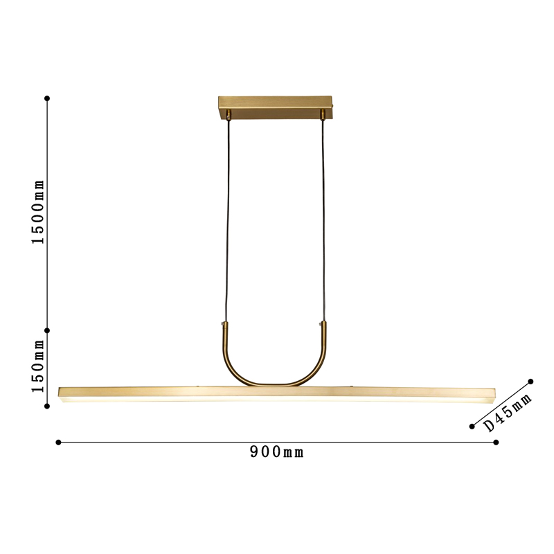 Минималистичная золотая люстра Trumpet tube в Перми