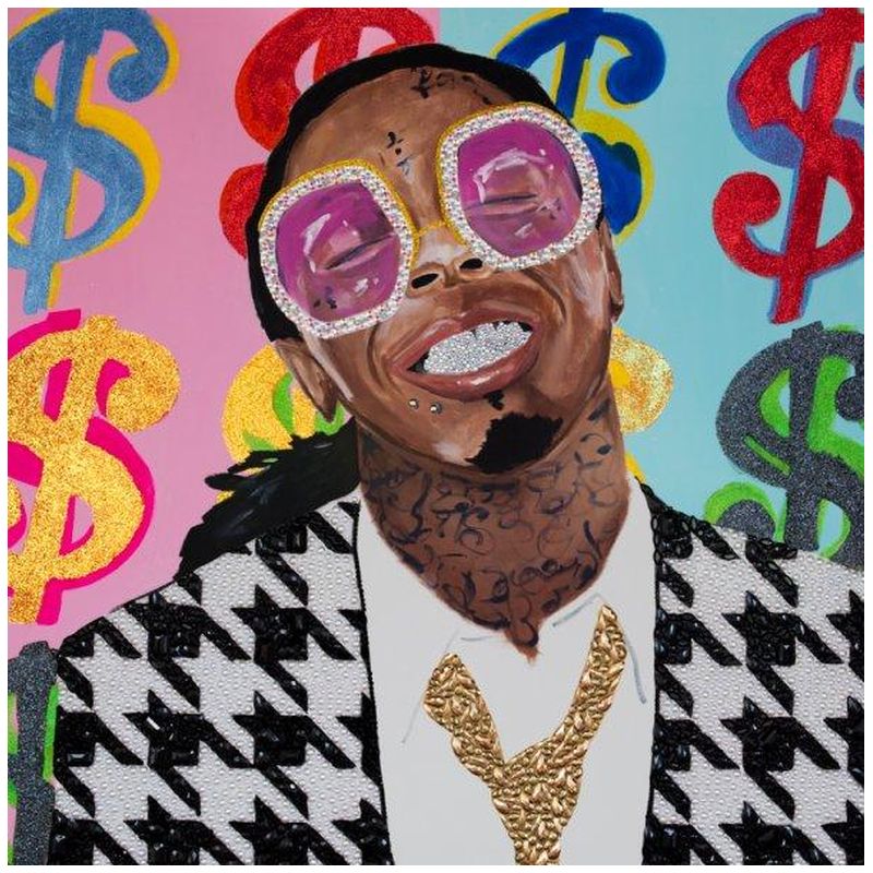 Картина Lil Wayne with Money Background, And Houndstooth Jacket Мульти в Перми | Loft Concept 