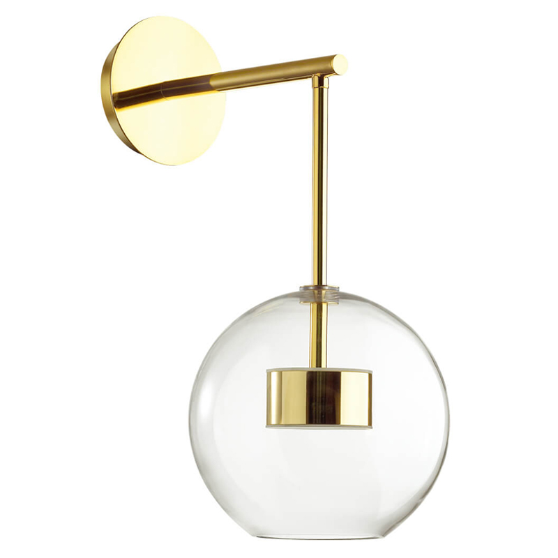 Бра Transparent Bubble Sconce gold Прозрачный Глянцевое золото в Перми | Loft Concept 