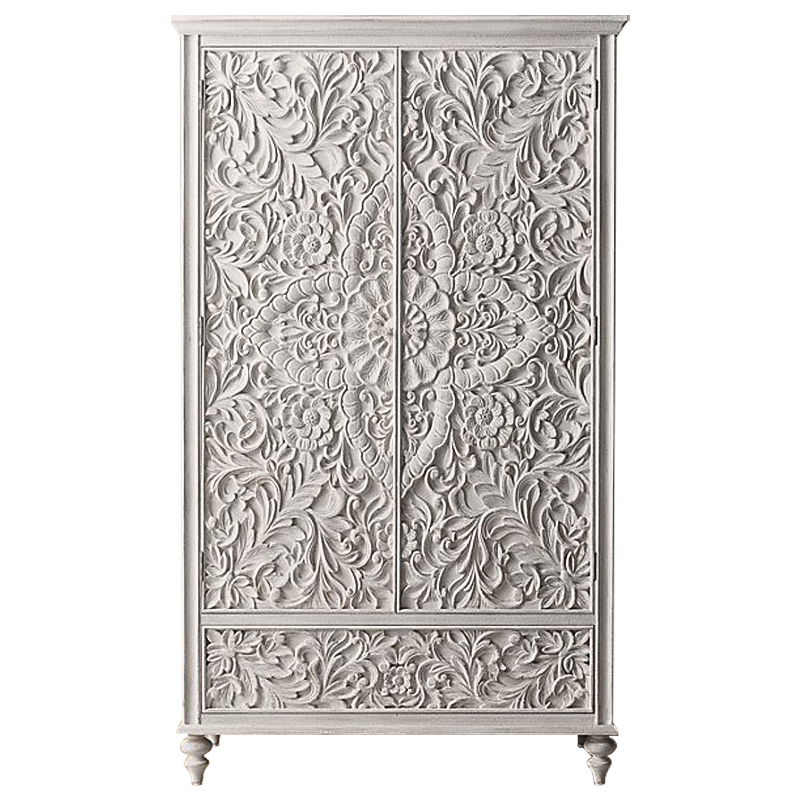 Шкаф Indian Antique White Furniture Cabinet белый Белый в Перми | Loft Concept 