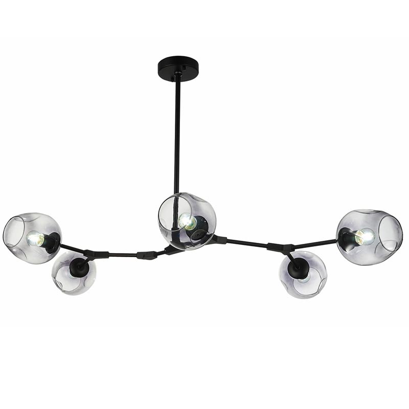 Люстра  Branching Bubble Chandelier 5 black Черный Дымчатый (Smoke) в Перми | Loft Concept 