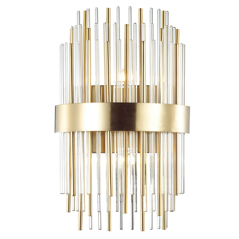 Бра Glass Stripes In The Belt Sconce Прозрачный Глянцевое золото в Перми | Loft Concept 