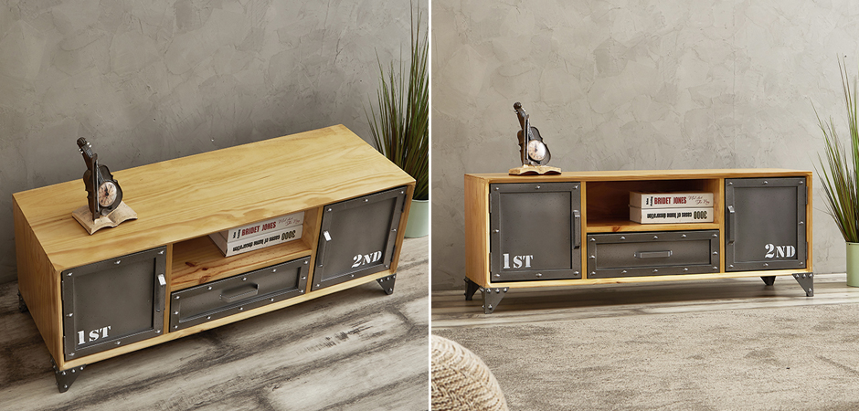 ТВ-тумба Loft Metal and Wood Double - Loft-Concept в Перми